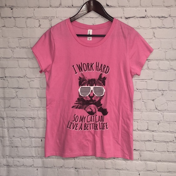 I Work Hard So My Cat Can Live A Better Life Shirt - Picture 2 of 6